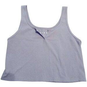 AERO Baby Blue Ribbed Tank Crop Top Women’s Size Large